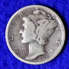 [Lot of 5] 1928, 1942, 1943, 1943D, 1944 Mercury dimes in the lot in the photos.