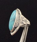 VNT Old Pawn Native American Sterling Turquoise Thunderbird Knuckle Ring sz7 — photo 4