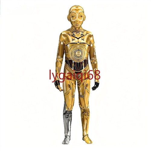Cadeau Halloween Performance Star Wars C-3PO Robot Combinaison Cosplay Serrée - Photo 15/19