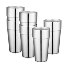 Beasea Stainless Steel Cups 19 oz, 6 Pack Large 18.6oz 550ml Stacka... Fast Ship