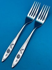 2 TWO Oneida MY ROSE Dinner Forks 7 1/4 Stain...