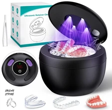 Upgraded Ultrasonic Retainer Cleaner 45kHz Denture Aligner Jewelry Cleaner 200ml