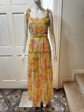 HOPE & IVY Tiered Boohoo Floral Maxi with Belt Dress Size 10