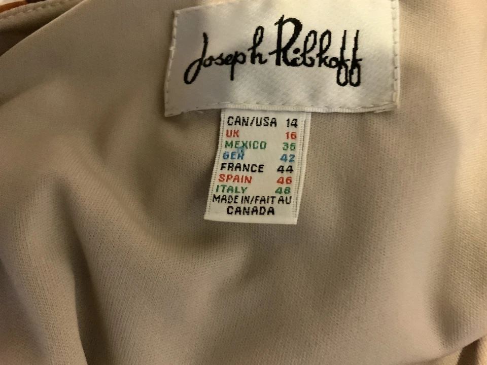 Vestido de noche Joseph Ribkoff abstracto estampado circular elástico talla UK 16 en muy buena condición Foto 4 de 4