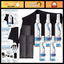 Multi-Size Lens Cleaner Kit - 2x2oz 3x8oz Bottles 5 Microfiber Cloths - Stre