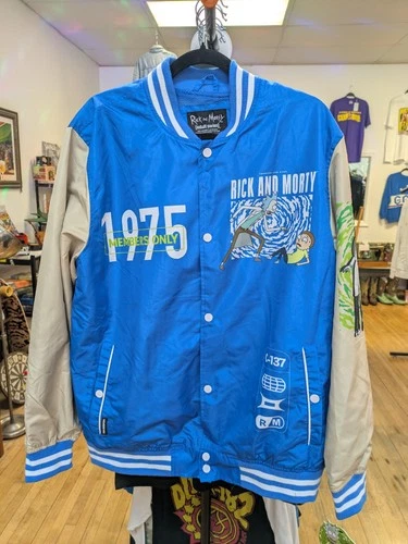 Rick & Morty Members Only Jacket All Over Print Front/Back Size Large NWT - product listing photo