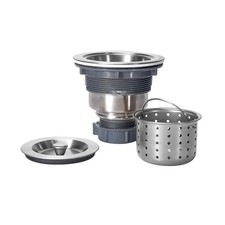 3-1/2 Inch Sink Drain Assembly Kit, Removable Deep Sink Strainer Basket with ...