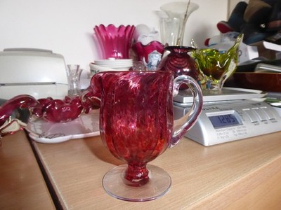 Atemberaubende Studio Art Glas Krug Deko schwer