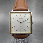 Seiko Tank Watch Men 28mm Silver Dial Silver Tone Square 7820-5400 New Battery