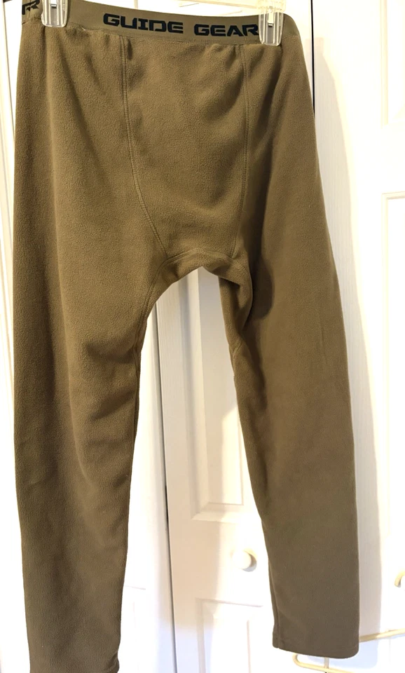 Guide Gear Fleece Base Layer Olive Green Long Johns Pants XL - Image 2 of 4