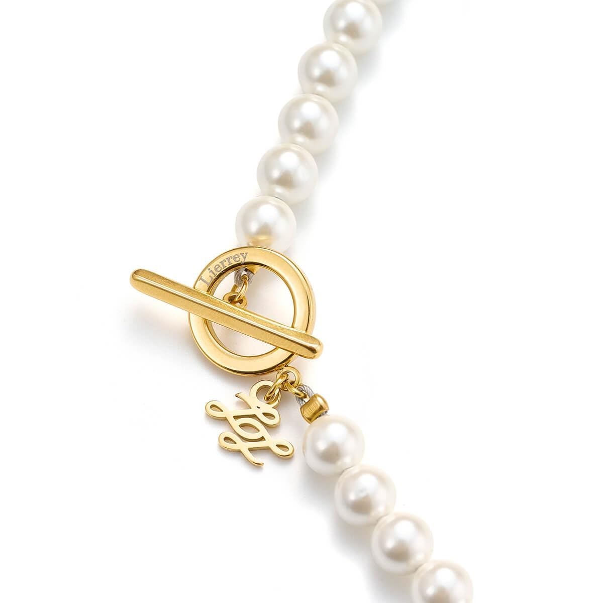 Colantotte Magnetic Pearl Necklace, White x Gold, 42cm