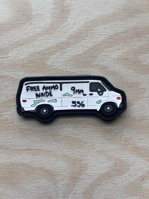 Free Ammo Van Morale Patch Funny Gift PVC Hook And Loop 2A 5.56 Gun Van 9mm