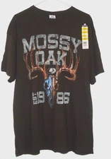 Men's Mossy Oak Est. 1986 Big Buck Skull Hunter T-Shirt Brwn Size M, XL, 2XL NWT
