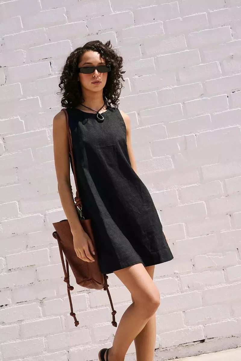 Free People Full Of Sunshine Mini Women Casual Sleeveless Cotton Linen Dress  NEW | eBay