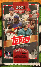 2021 Topps Holiday Baseball Factory Sealed 10 Card Pack From Walmart Exclusive