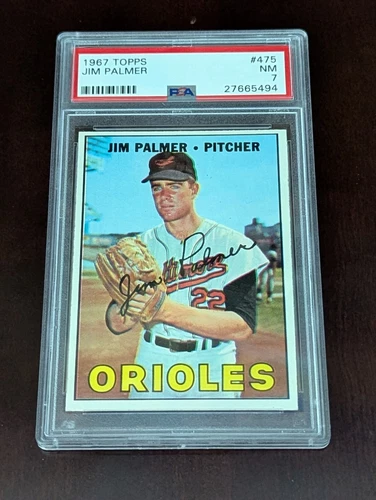 1967 Topps Baseball 475 Jim Palmer HOF PSA 7 NM