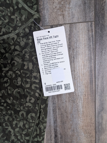 Lululemon Base Pace High-Rise Tight 25" mimetico intrecciato medio oliva 6 nuovo con etichette - Foto 2 di 5