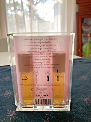Vintage Chanel No. 5 Travel Set EDT Perfume 2 Bottles 0.5 OZ BIN 
