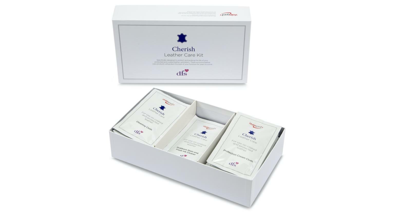 DFS Cherish Leather Care Kit With Cleaning Wipes and Protective Sachets eBay