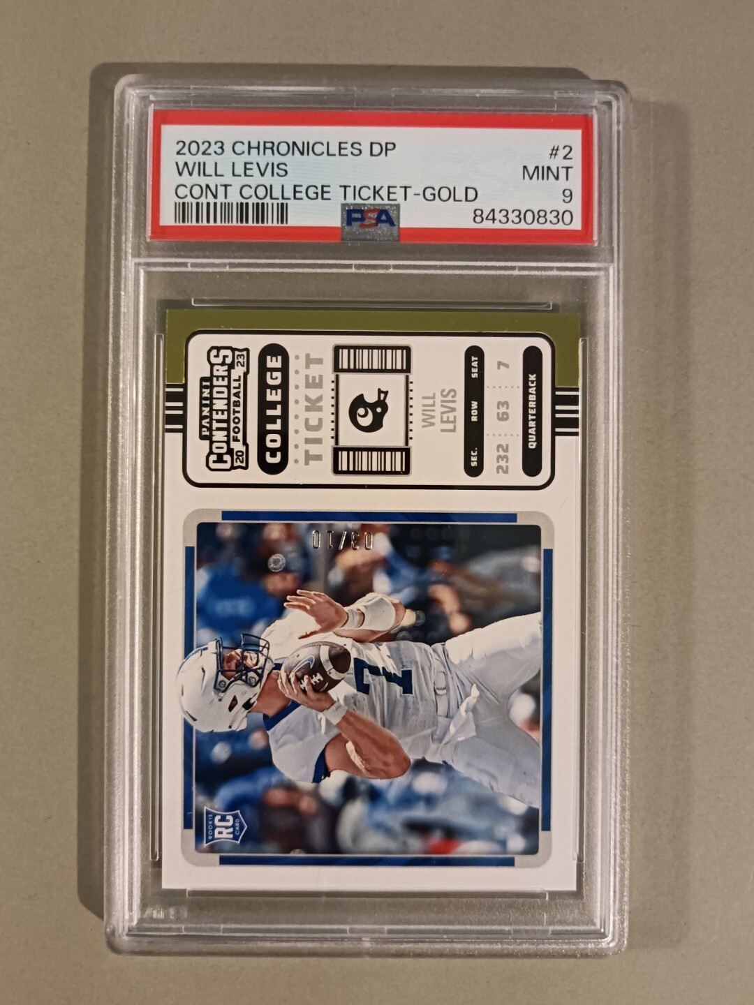 Will Levis Panini Chronicles Draft Picks Contenders College Ticket #2 Gold