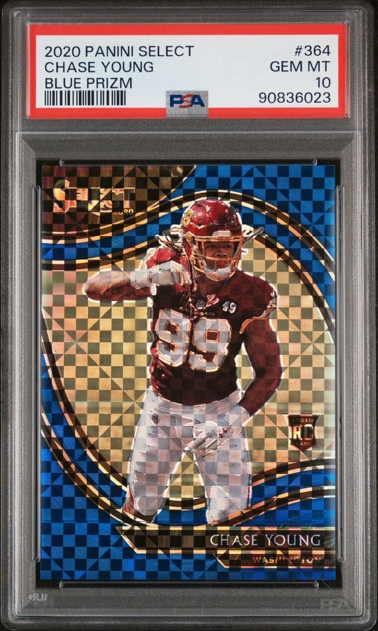 2020 Chase Young Select Field Level Blue Prizm /49 PSA 10 Rookie Low POP SSP G10