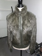 Hunter Green Rabbit Fur And Genuine Leather