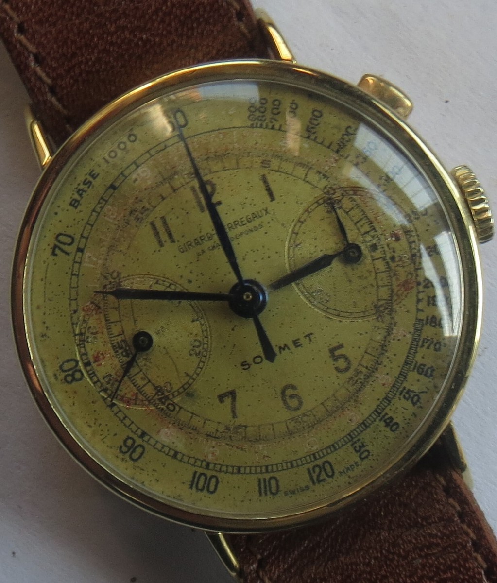 Girard Perregaux Chronograph mens wristwatch one pusher all