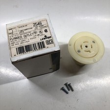 Leviton 2546 Locking Receptacle 20A 347/600V Flanged Outlet White Grounding 64