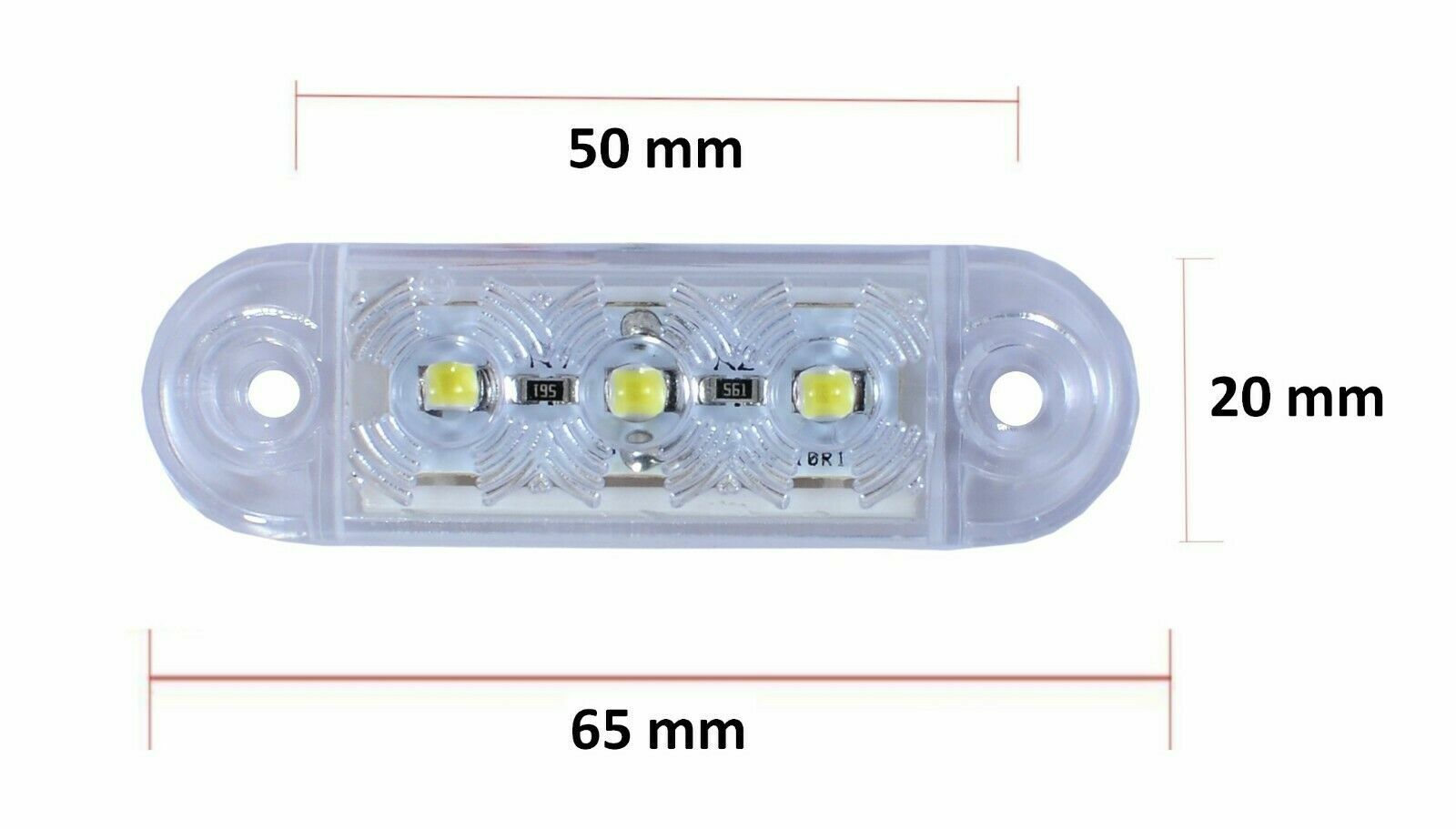 2 luci laterali a 3 facce, colore rosso, ambra, bianco, Utline, per rimorchi, camion, camion, 12 V-24 V