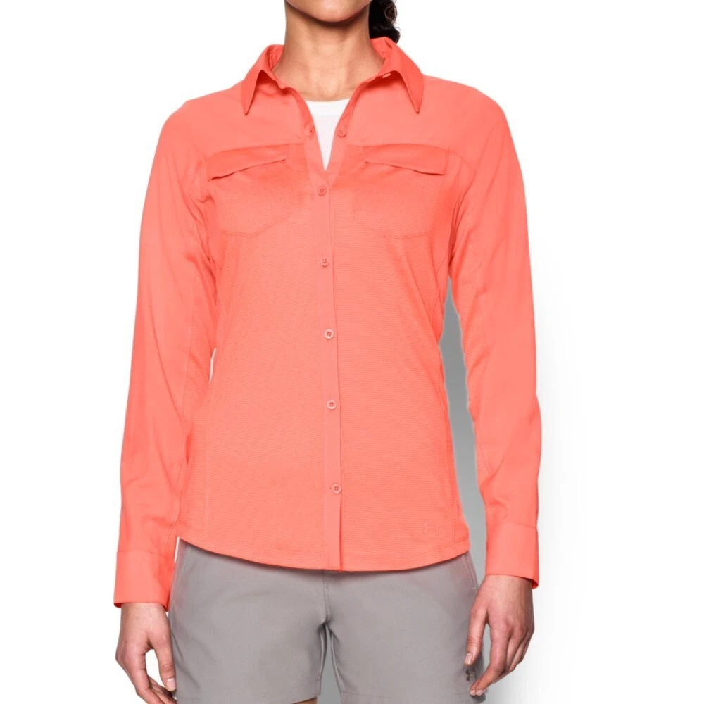 Under Armour women's Tide Chaser long sleeve Fishing Shirt - Medium -  Orange