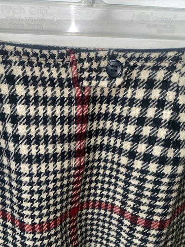 Vintage PENDLETON Houndstooth Lined Skirt 100% Virgin Wool Size 10 Made In USA - Picture 5 of 7