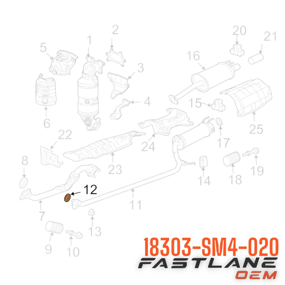 1990-2020 HONDACORD/CR-V/CR-Z/CIVIC JUNTA SILENCIADOR NOVO FABRICANTE DE EQUIPAMENTO ORIGINAL 18303-SM4-020 - Imagem 2 de 4