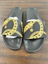 Versace Chain Rubber Pool Slides Size EU 42/US 9 $450