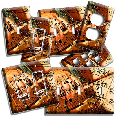 CELLO HAND MUSIC SHEET NOTES LIGHT SWITCH OUTLETS WALL PLATES STUDIO ROOM DECOR