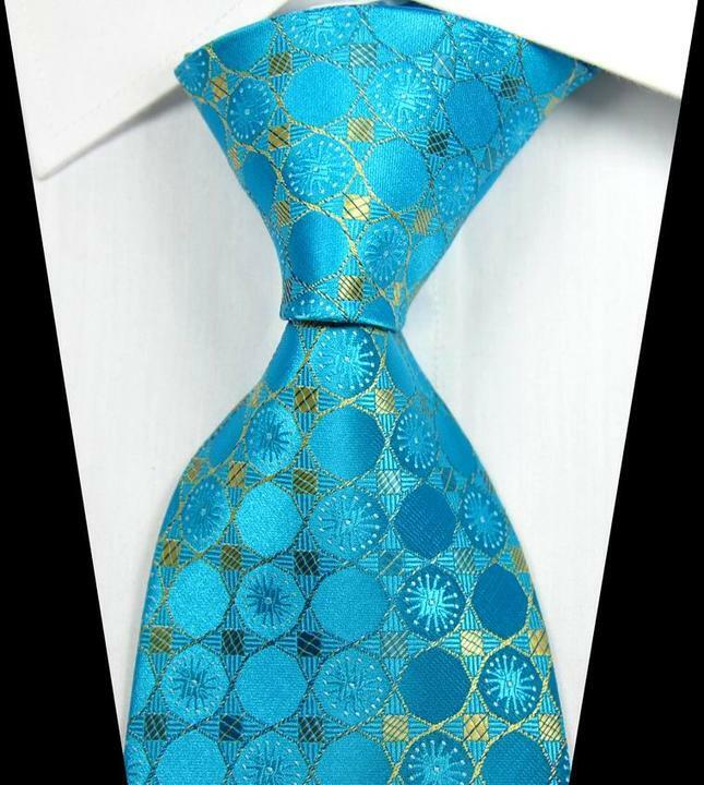 light blue and gold tie