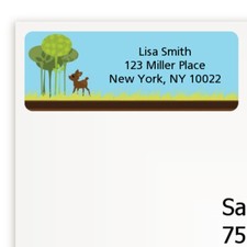 Deer in Forest Shower Personalized Return Address Stickers 27 label