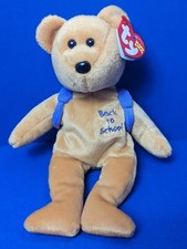 TY Beanie Baby – Books (Purple Backpack) – Teddy Bear - 2005
