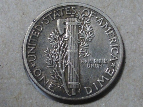 1937-P 10C Mercury Dime, Antique U.S. Silver, Free Shipping - Picture 2 of 4