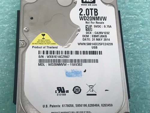 WD WD20NMVW-11AV3S2 DCM: EBMTJBKB 2TB USB 3.0 2.5" Hard Drive - HD5 - Picture 2 of 8