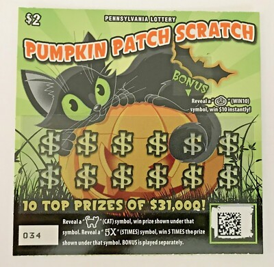 Black Cat & Pumpkin Theme  Instant lottery  Ticket unique , no cash value