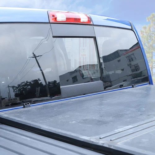 Truck Rear Middle Window Sticker Cover Trim For Dodge Ram 1500 11+ Carbon Fiber - Picture 2 of 8