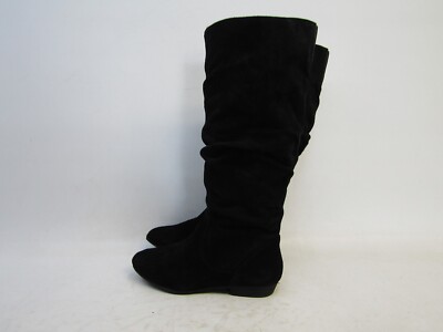 GIANNI BINI Womens Size 5.5 M Black Suede Slouch Knee High Fashion Boots
