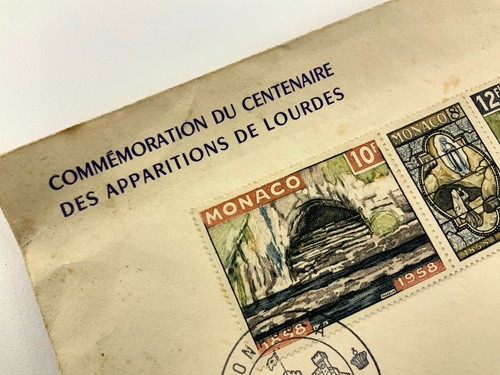 1858 1958 Monaco Postage FDC First Day Cover Des Apparitions De Lourdes HH336 - Picture 4 of 7