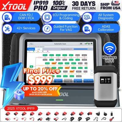 2025 XTOOL IP919 PRO Full System Bi-directional Scanner Key E/CU Programming