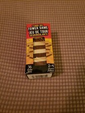 Tumbling Tower Game Wood Blocks For Crafting 36 Blocks 2 /4 Players 2 Tone DIY