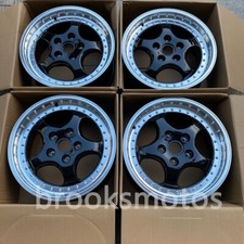 18 Classic Wide Black Style Staggered Wheels Rims Fits 1987-1991 Porsche 944