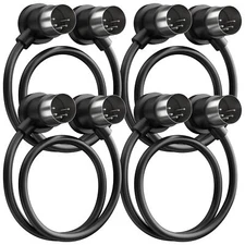 4 Pack Premium Right Angle MIDI Cable 1FT Low Profile for Saving Space MIDI C