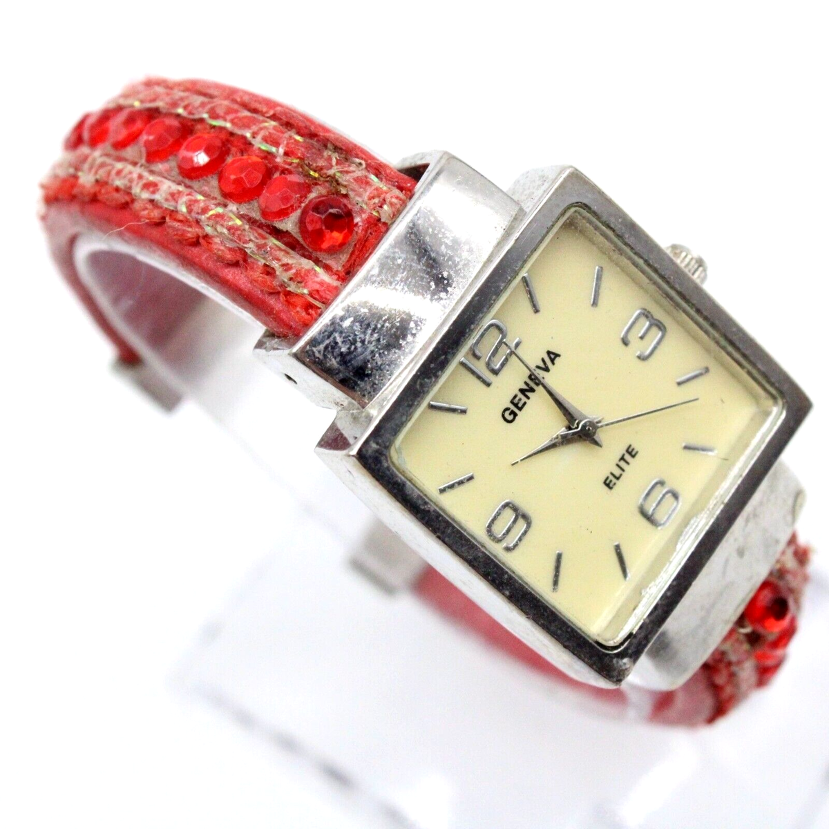 GENEVA Watch Womens Silver Tone Stainless Steel Classic 
