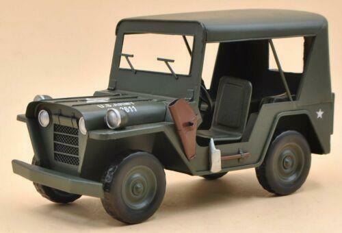 Retro antikes Militär-Jeep-Modell (1941 Armee-Jeep im Maßstab 1:12) handgefertigte Figur - Bild 1 von 2