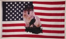 Fahne / Flagge 150x90cm  USA, Wolf, Adler